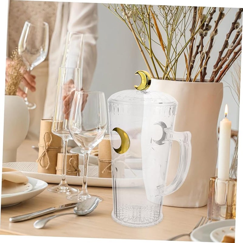 Stobaza Moon Pattern Water Pitcher Large Capacity Kitchen Jug Sturdy Pet Material - Image 5